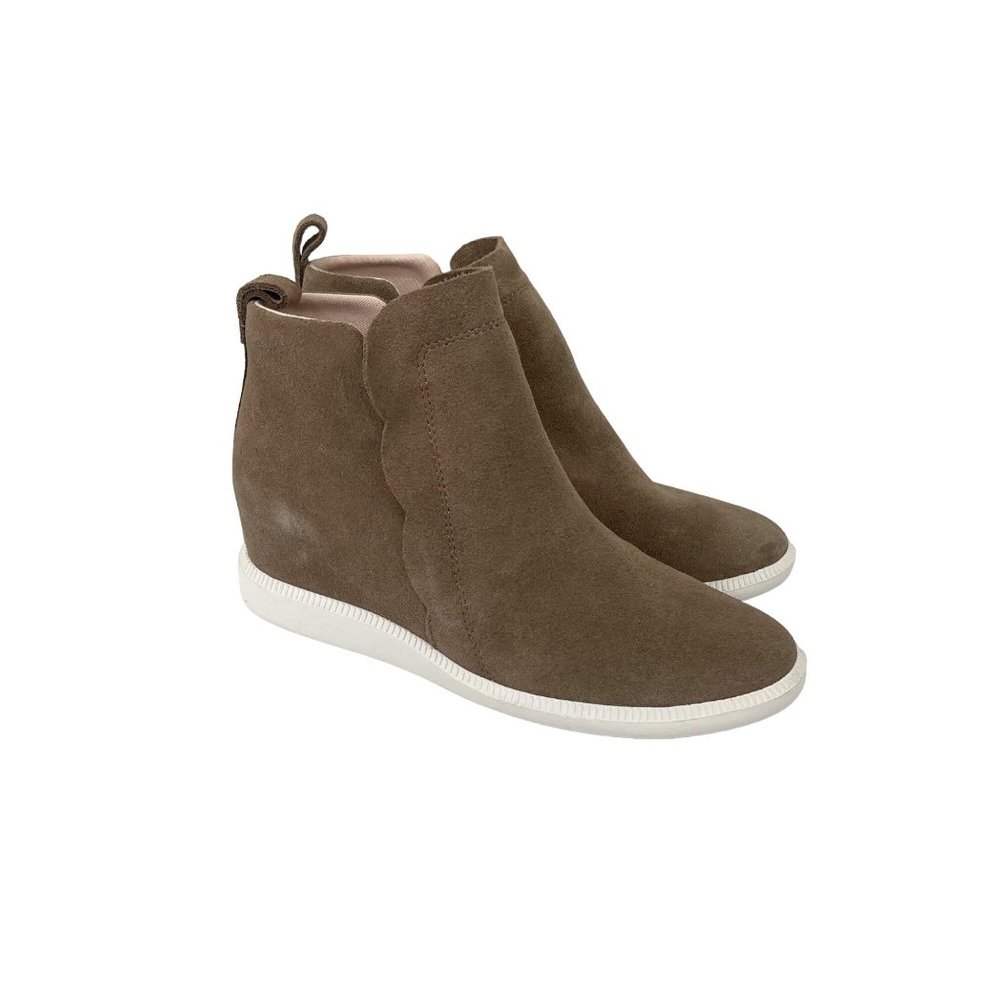 Kate Spade Wilkes Suede Leather Hidden Wedge Side Zip Sneakers Shoes Womens 10 B